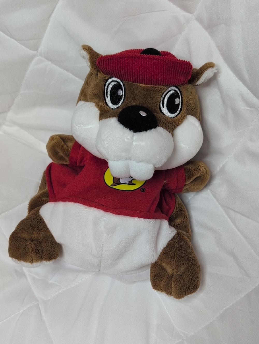 Buc-ee's Beaver Puppet in Red Shirt